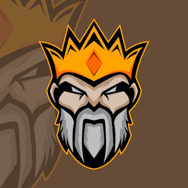 Талисман King Crown Esport Vector Logo