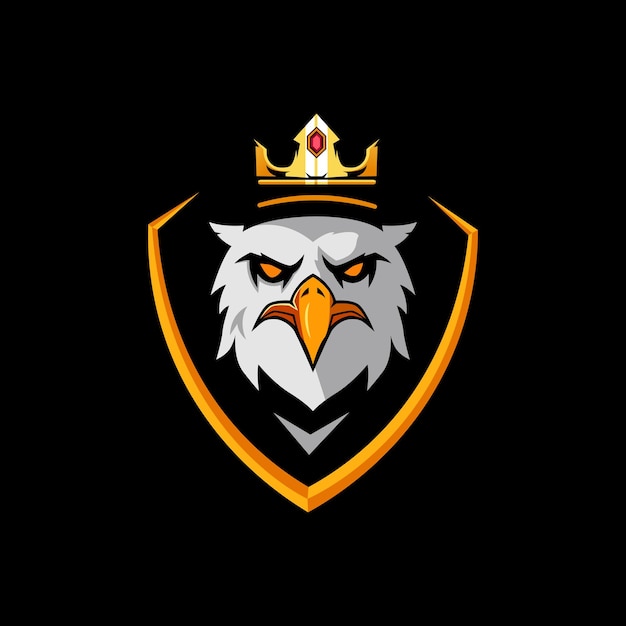 Re eagle esport mascotte logo design illustrazione vettoriale