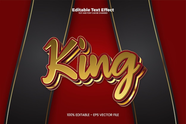 King editable text effect in modern trend style