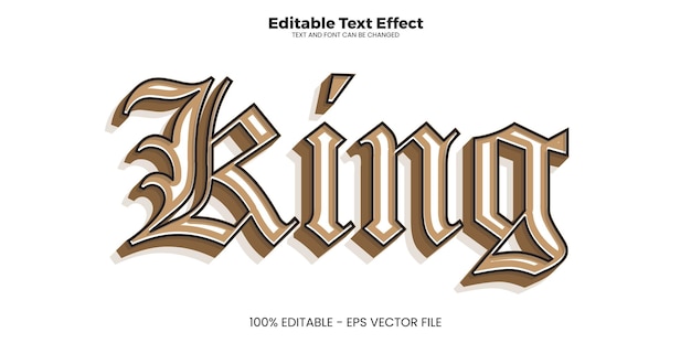 King editable text effect in modern trend style