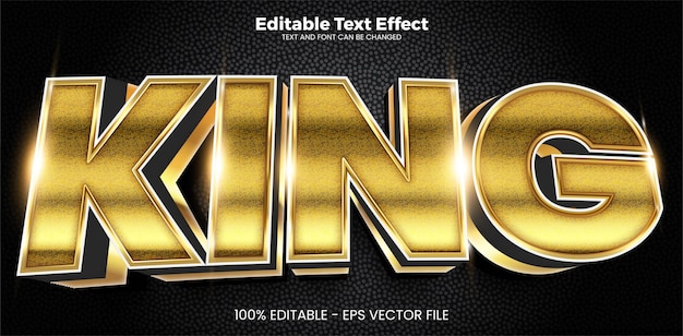 King editable text effect in modern trend style