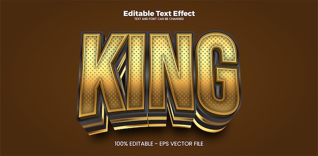 Vector king editable text effect in modern trend style