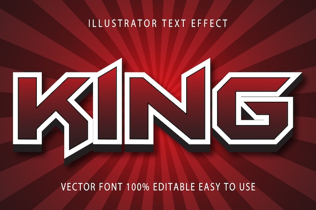 Vettore king editable text effect