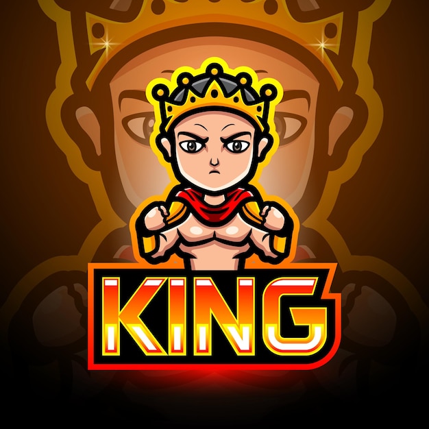 Vector the king esport logo mascot design