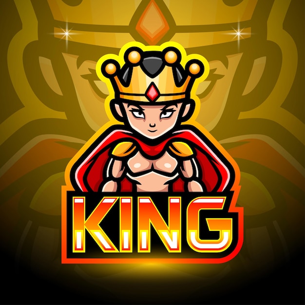 The king esport logo mascot design