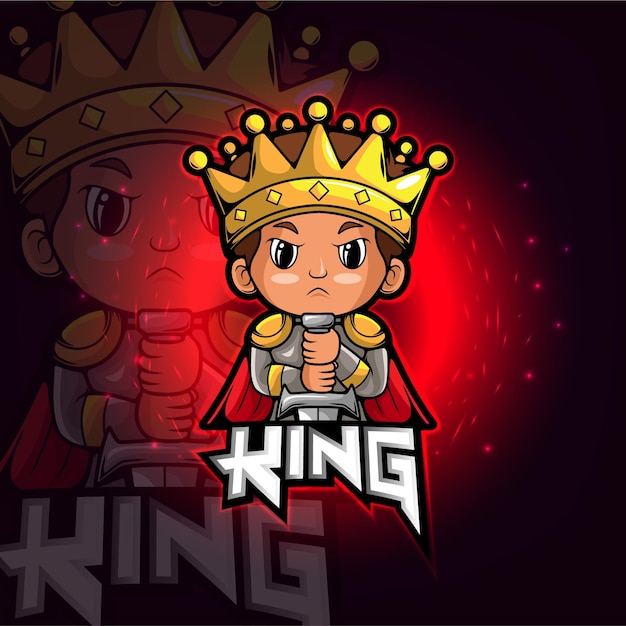 The King esport 마스코트 로고 디자인