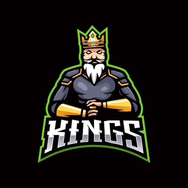 King esport mascot logo design.