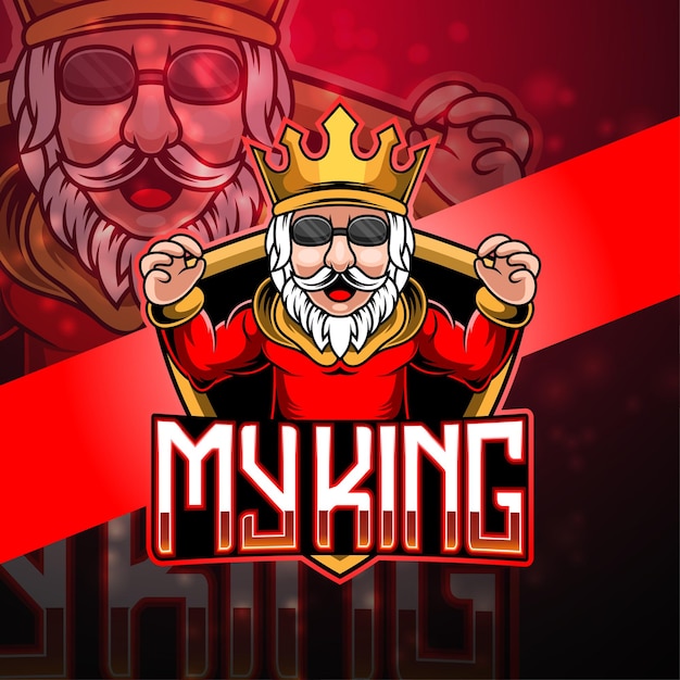 King esport mascotte logo ontwerp