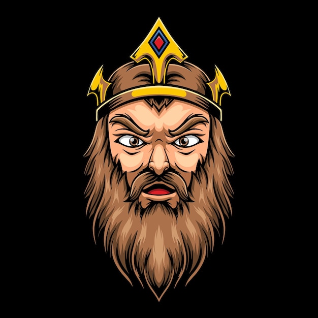 The king face mascot logo