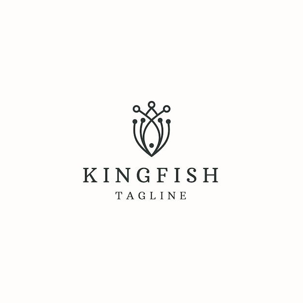 King fish logo icon design template flat vector