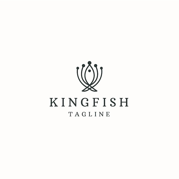 King fish logo icon design template flat vector