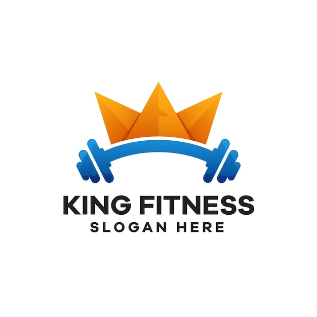 King Fitness Gradient Logo Design