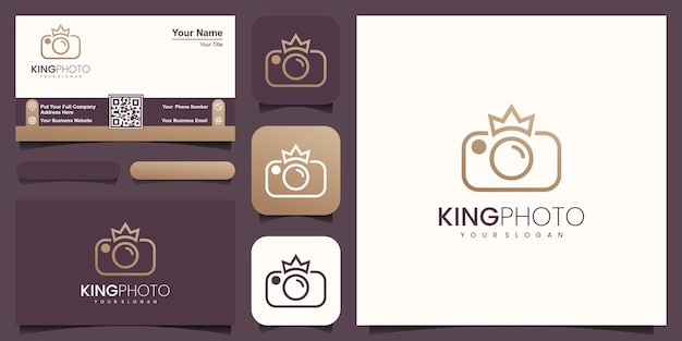 King fotografie studio logo, ontwerp vector eenvoudige elegante moderne stijl.