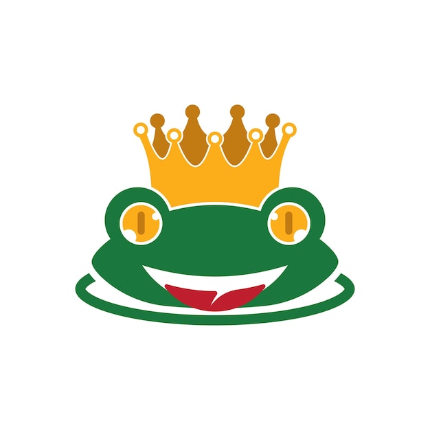 Vector king frog logo icon template design