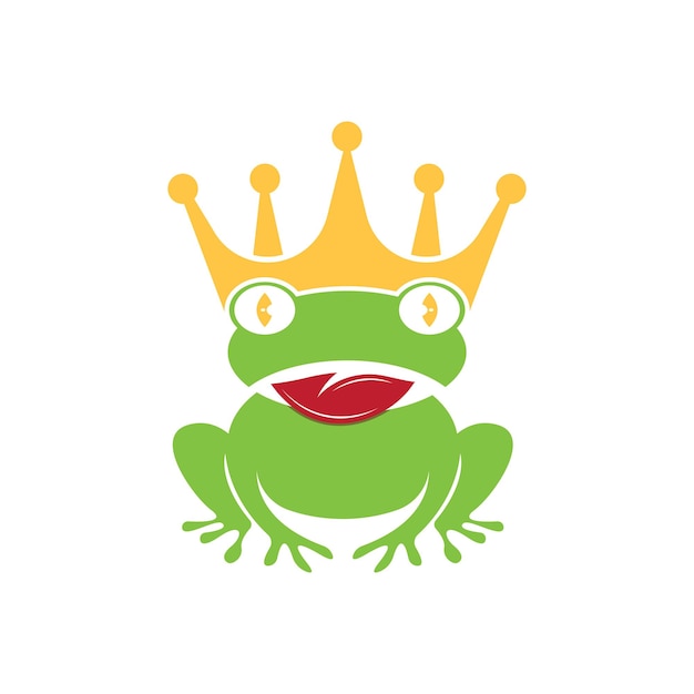 Vector king frog logo icon template design