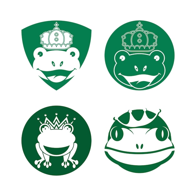 王のカエルのロゴ アイコン テンプレート デザイン