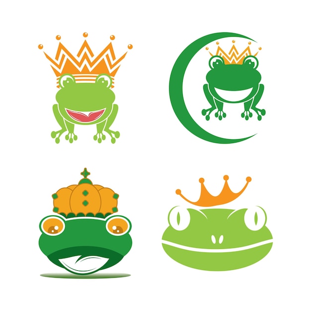 Vector king frog logo icon template design