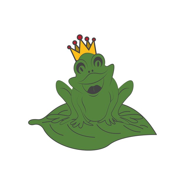 King frog logo icon template design