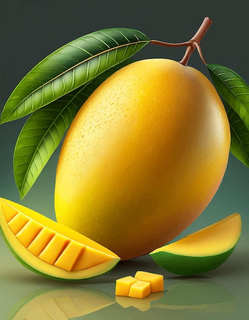 Vector king of fruits mango in india illustrator