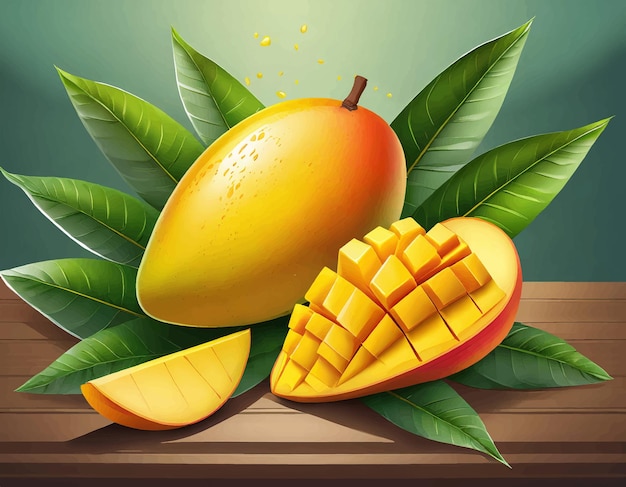 Vector king of fruits mango in india illustrator