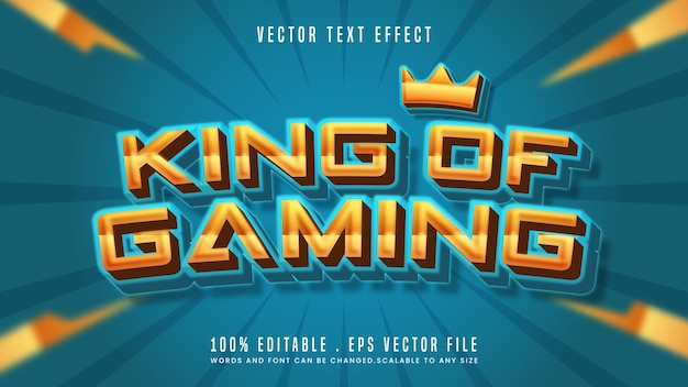 Stile del carattere modificabile effetto testo king of gaming