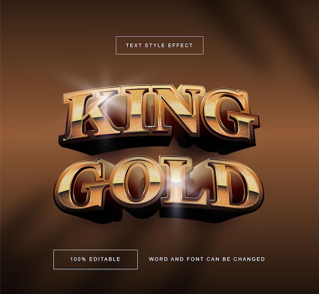 Vector king gold text effect editable