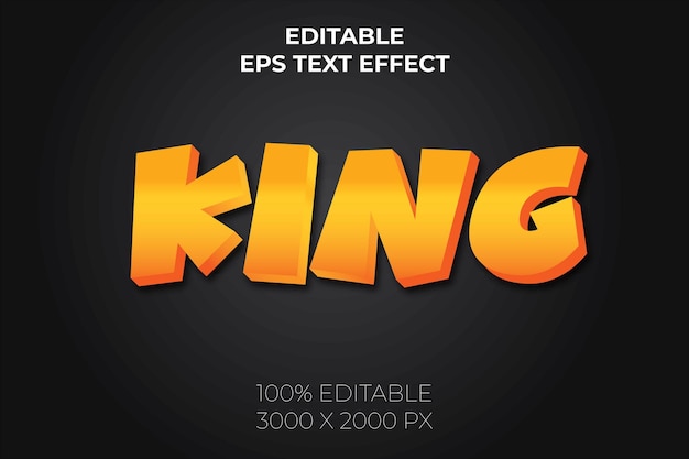 King golden editable premium 3d EPS text effect