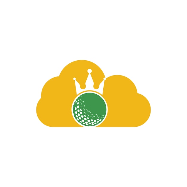 Vector king golf cloud shape concept vector logo design