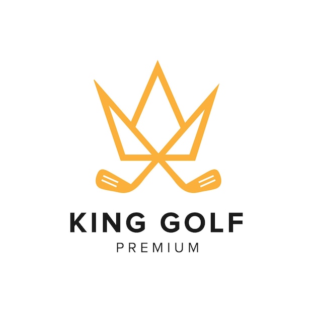 Vector king golf logo vector icon illustration