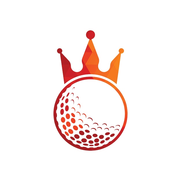 King golf vector logo design Golf ball with crown vector icon