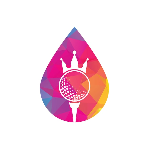 King golf vector logo design Golf ball with crown vector icon