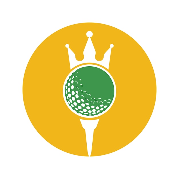 King golf vector logo design Golf ball with crown vector icon