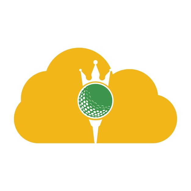 King golf vector logo design Golf ball with crown vector icon