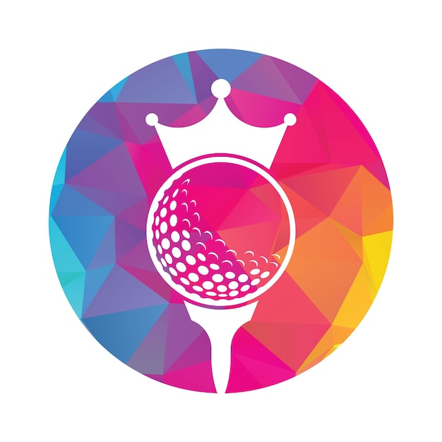 King golf vector logo design Golf ball with crown vector icon