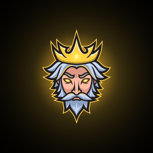 king head esport logo gaming mascot design