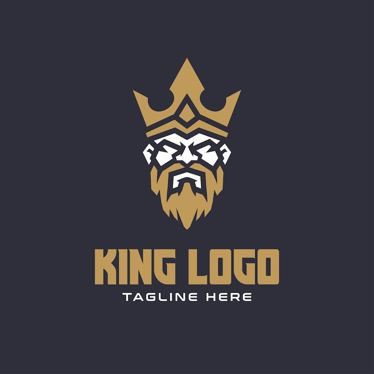 Vector king head mascot logo and man with crown