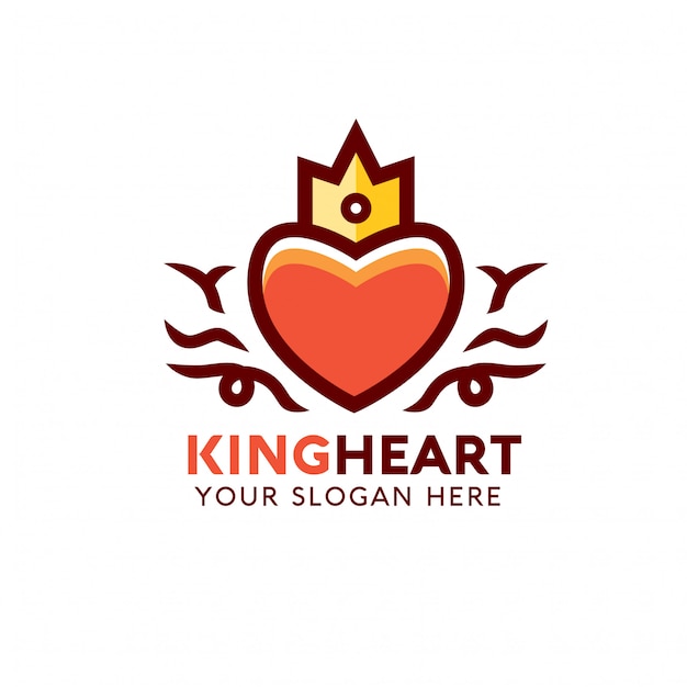 Шаблон логотипа King Heart