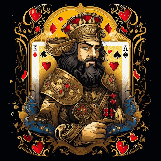 Vector the king of heartcore poker card king of hearts