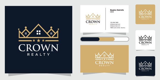 King house line logo design creativo concetto unico logo e biglietto da visita