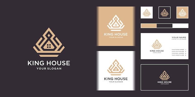 King house logo en visitekaartje ontwerp