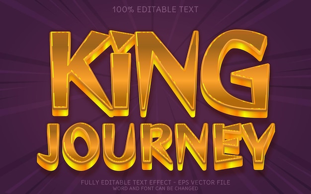 Vector king journey teksteffect bewerkbare tekststijl