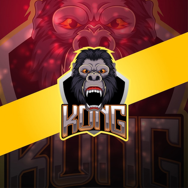 Vector king kong esport mascot logo