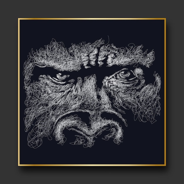 King kong vector sketch illustration scribble art