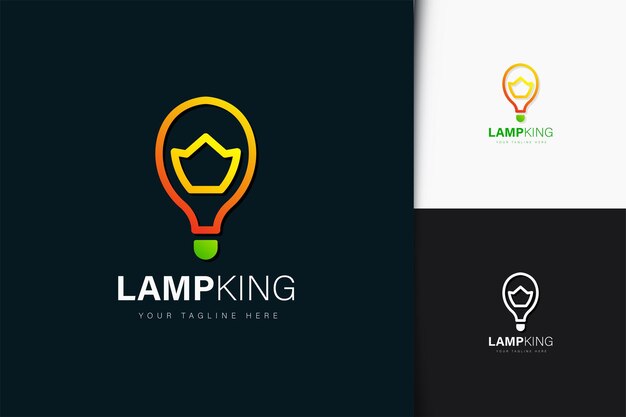 Дизайн логотипа king lamp с градиентом