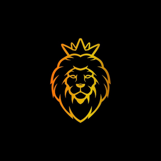 Шаблон логотипа king lion golden luxury