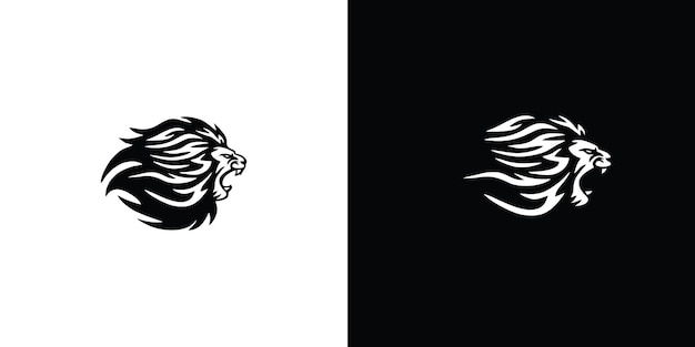 King lion logo Premium Vector