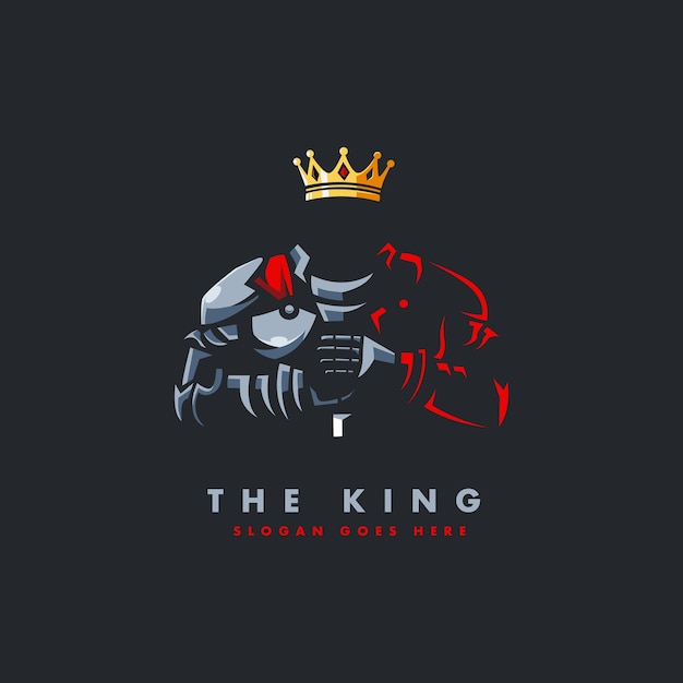 Vettore vettore di illustrazione della progettazione del logo di king