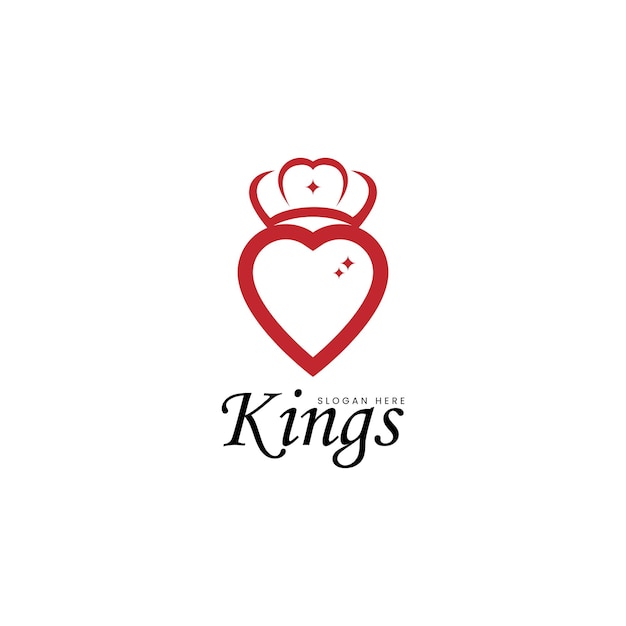 King of Love Logo Design Vector Template