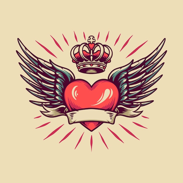 King Love Retro Illustration