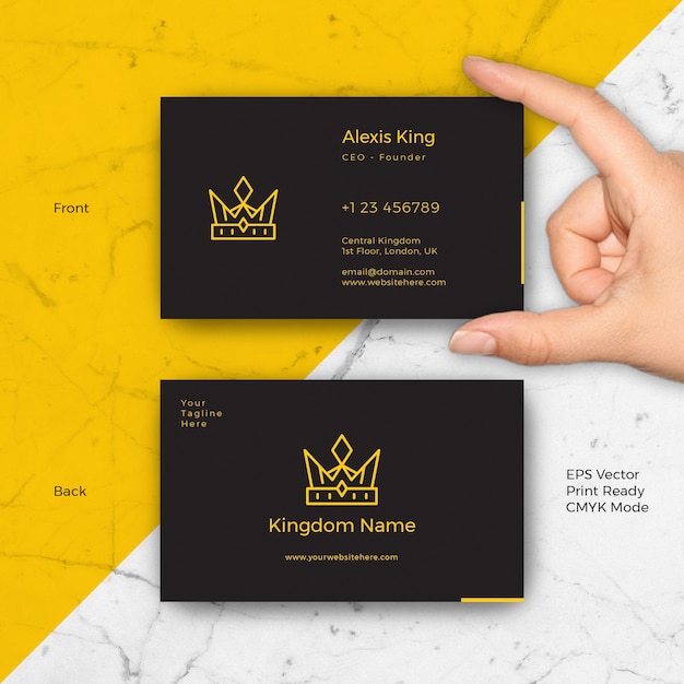 King Luxury Black Business Card